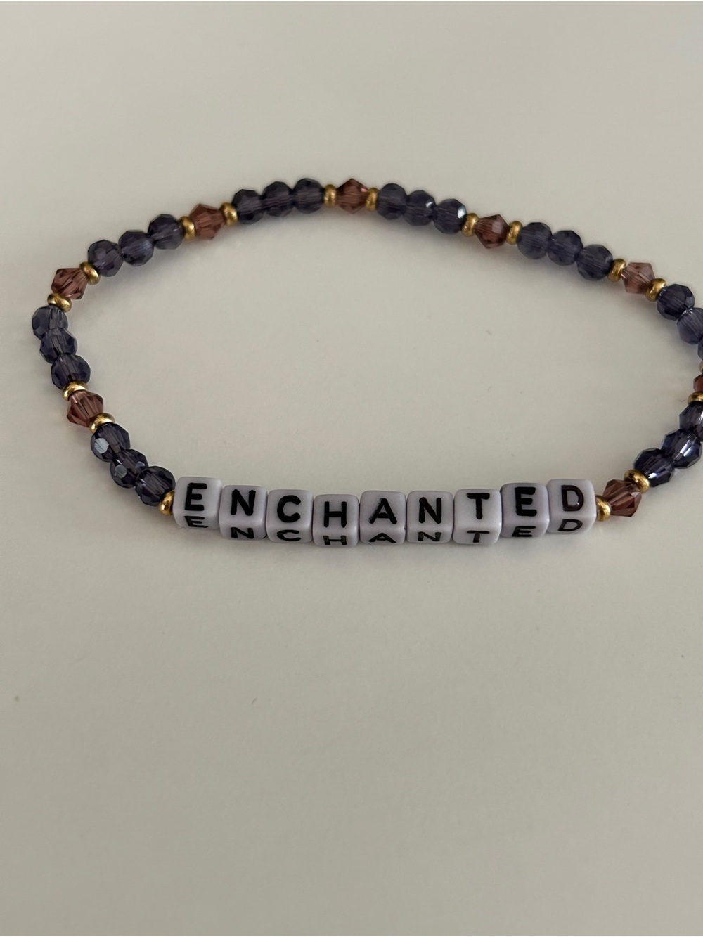 Enchanted Beaded Stretch Bracelet in Purple and Brown